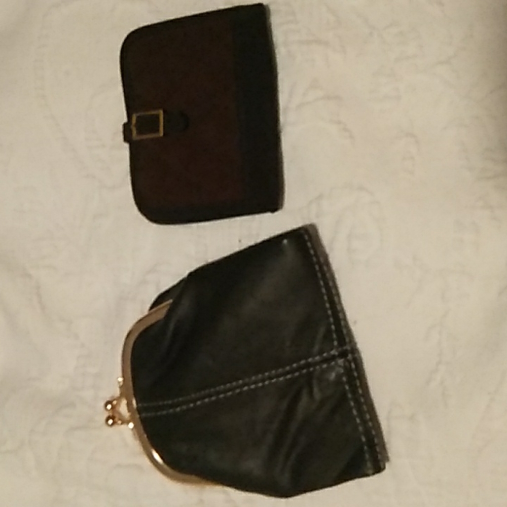 NWOT brown quilted Vera Bradley credit card wallet/ black and gold snap wallet